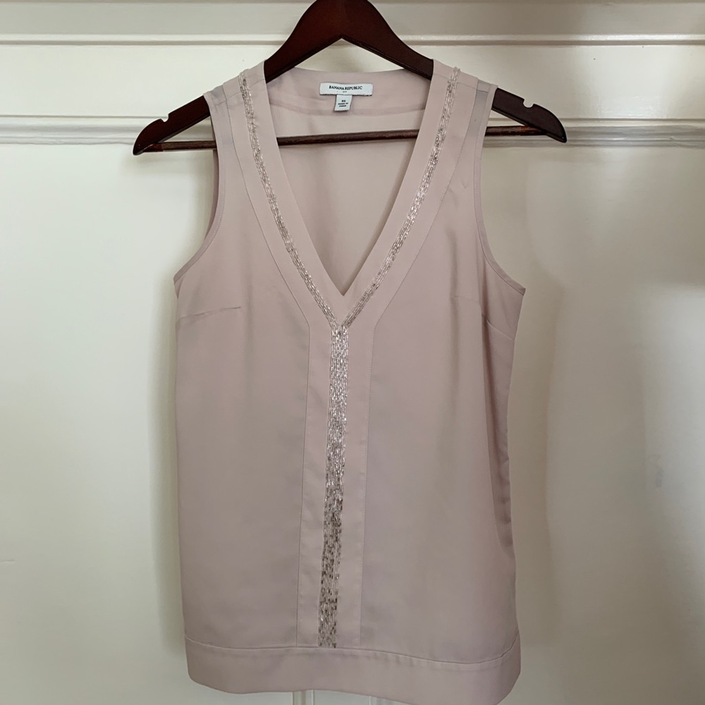 Banana Republic Sleeveless Blouse with Bead Detail